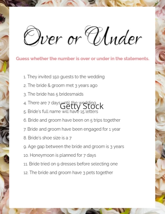 Over & Under Game | PosterMyWall