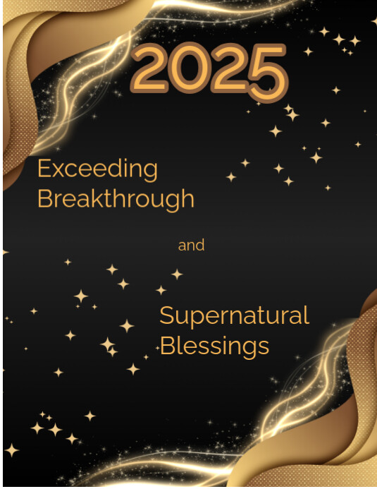 Gold new year declaration and quotes Flyer (US Letter) template