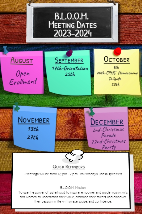 BLOOM Calendar | PosterMyWall