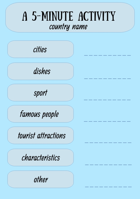 a 5-minute acitvity game Template | PosterMyWall
