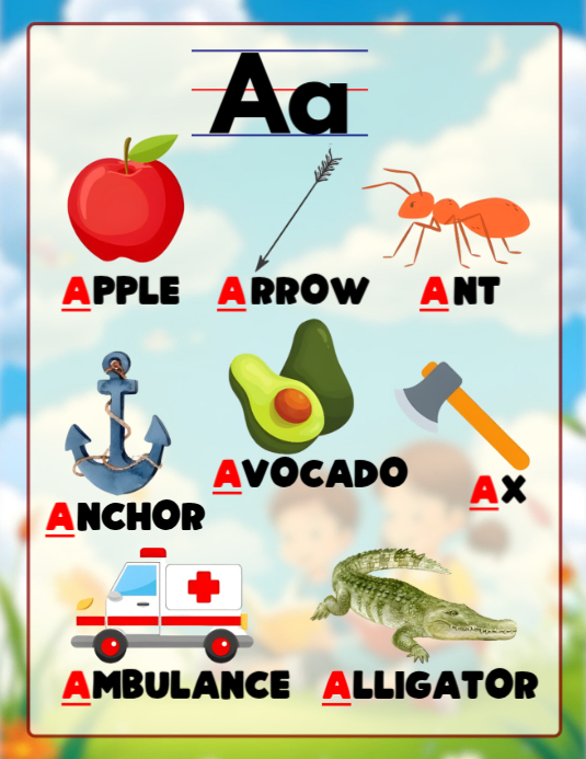 A Alphabet Learning Poster for Kids Template | PosterMyWall