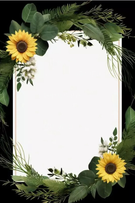 Inv Frame Design Plantilla de A beautiful floral frame for your wedding inv | PosterMyWall
