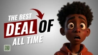 a boy black man with dark skin scared pixar art style YouTube-Miniaturansicht template