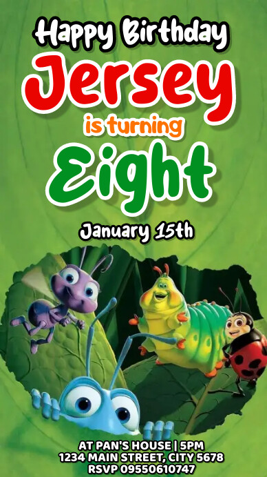 A bug' Life Birthday Invitation Template | PosterMyWall