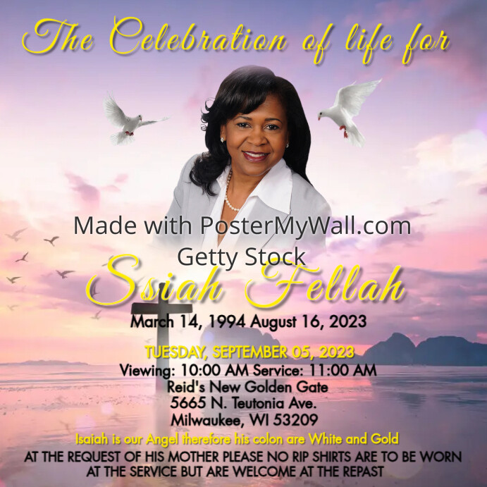 A Celebration of Life , funeral , homegoing Template | PosterMyWall a-celebration-of-life-funeral-homegoing-template-postermywall