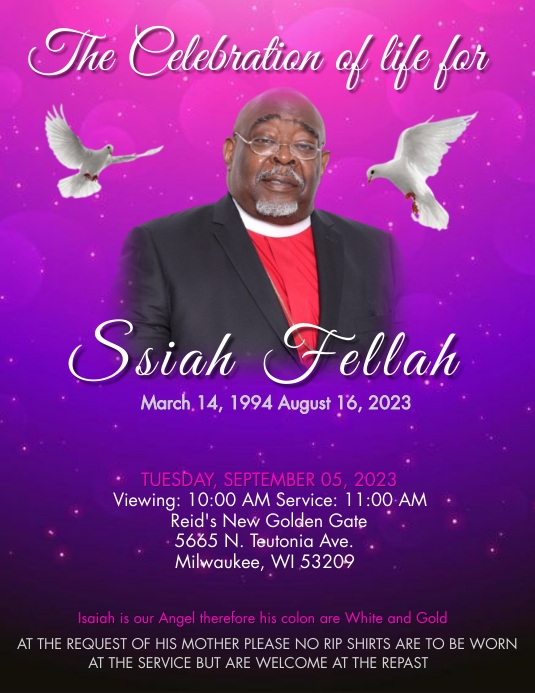 A Celebration of Life , funeral , homegoing Template PosterMyWall