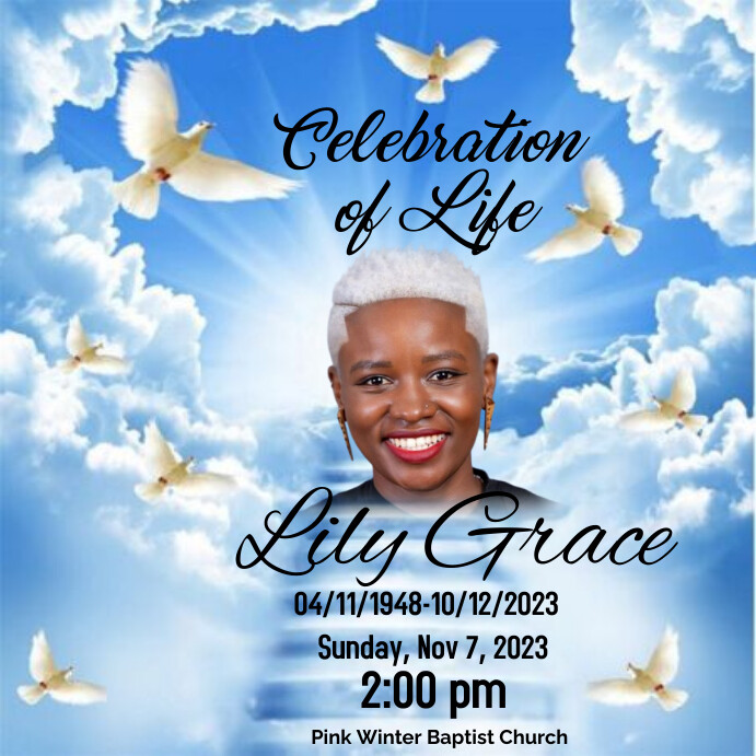 A Celebration of Life , funeral , homegoing Publicación de Instagram template