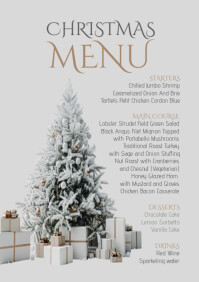 A Christmas Menu with Greenery Card (2) A5 template