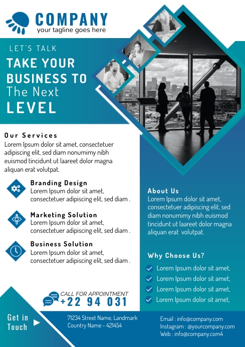 A Corporate/Business/Company Profile Flyer Template | PosterMyWall