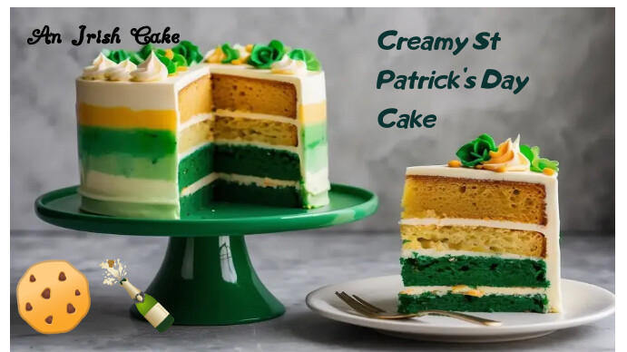 A creamy Cake for St Patrick's day Ekran reklamowy (16:9) template