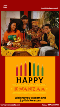 สีส้ม a happy kwanzaa Instagram Story Template