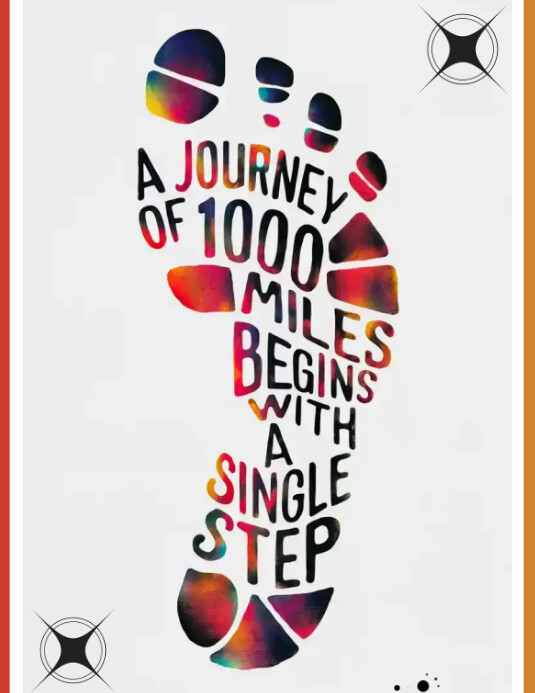 A Journey of 1000 miles begins with a single step Iflaya (Incwadi ye-US) template