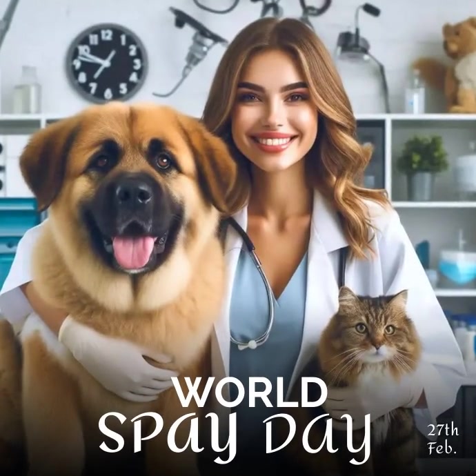 A well designed template for world spay day Сообщение Instagram