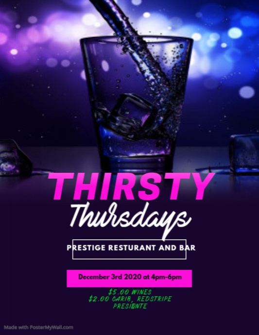 Copy of Thirsty Thursdays Club Flyer Template | PosterMyWall