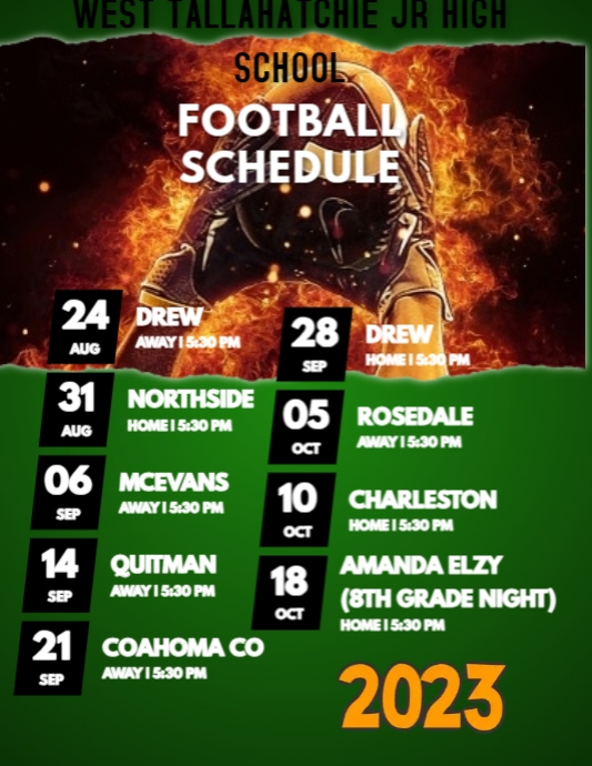Football Schedule Event Flyer PosterMyWall