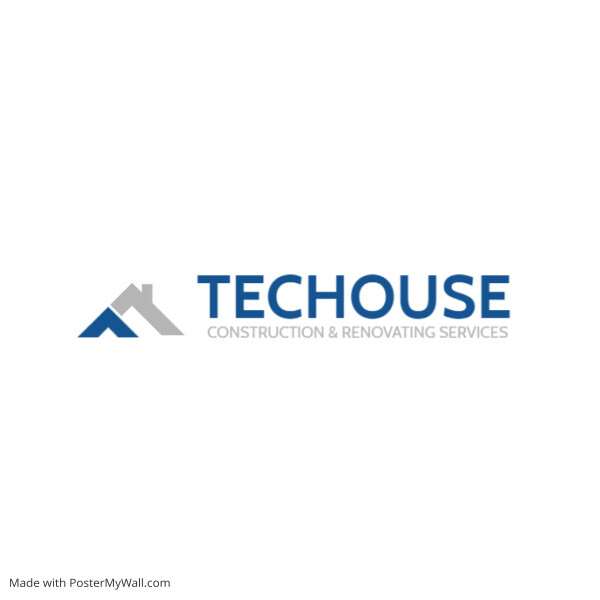 blue and grey modern minimal real estate logo