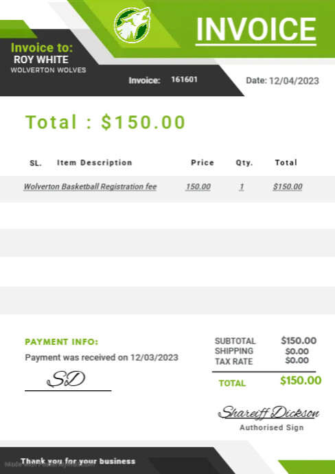 Invoice Copy Mail copy Invoice for roy white invoice (1) | PosterMyWall