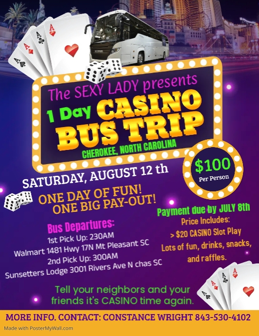 Casino Bus Trip Flyer Template PosterMyWall