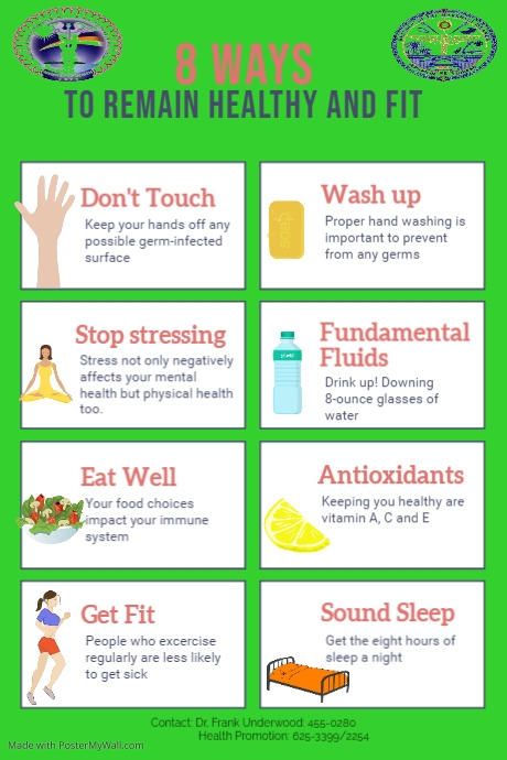 Ways to Stay Healthy and Fit Infographic | PosterMyWall