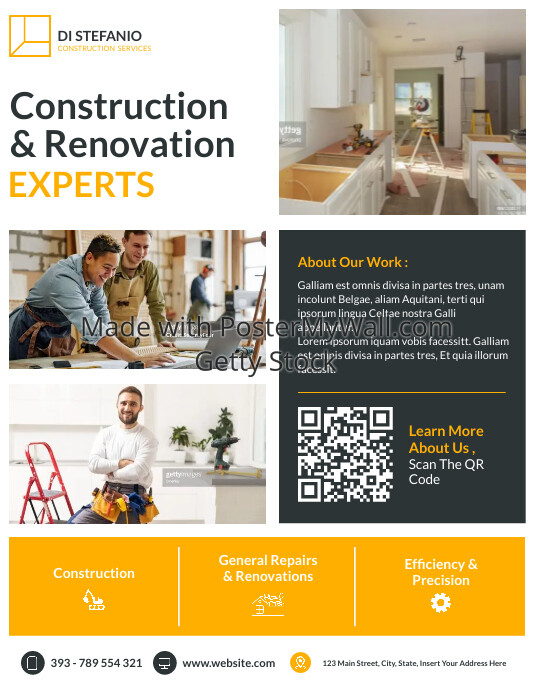 Construction & renovation services flyer prof