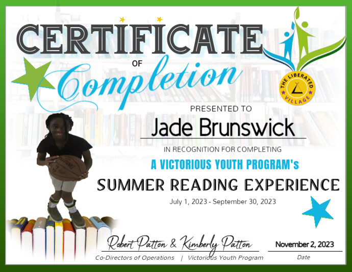 Certificate of Completion - Reading Prog - Jade Flyer (US Letter) template