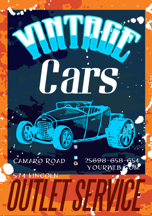A3 Vintage Cars Poster Template Postermywall