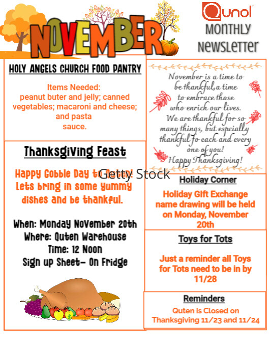 November Fall Newsletter poster calendar flye | PosterMyWall