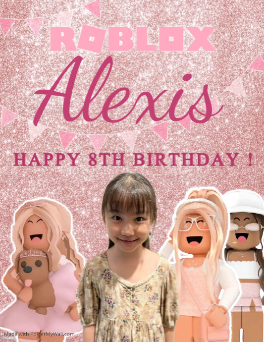 ROBLOX GIRL BIRTHDAY INVITATIONS Flyer (US Letter) template