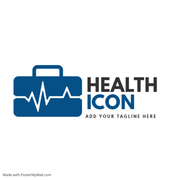 blue and grey health icon logo