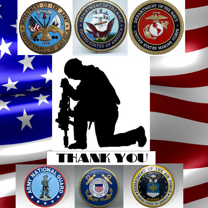 Thank you for your service! Wpis na Instagrama template