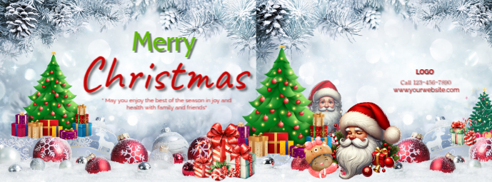 Merry Christmas greetings Facebook Cover Photo template