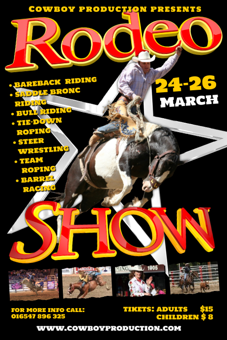 A4 Rodeo Poster Template | PosterMyWall