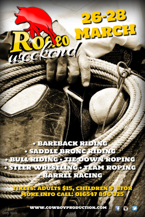 Current Rodeo Poster A4 Rodeo Weekend Poster Template | PosterMyWall
