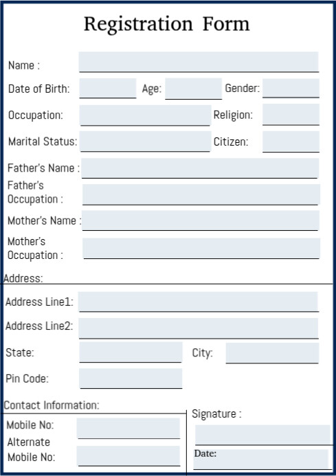 A4 size Registration form Editable Template | PosterMyWall