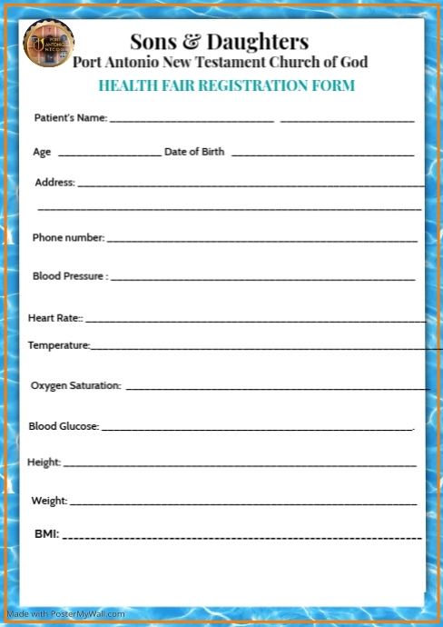 Swimming Registration Form Template A4