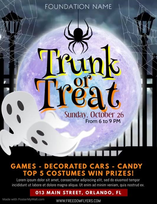 Copia de Trunk OR Treat flyer Volante (Carta US) template
