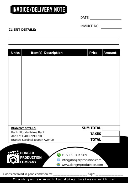 A5 Invoice/delivery note business template | PosterMyWall