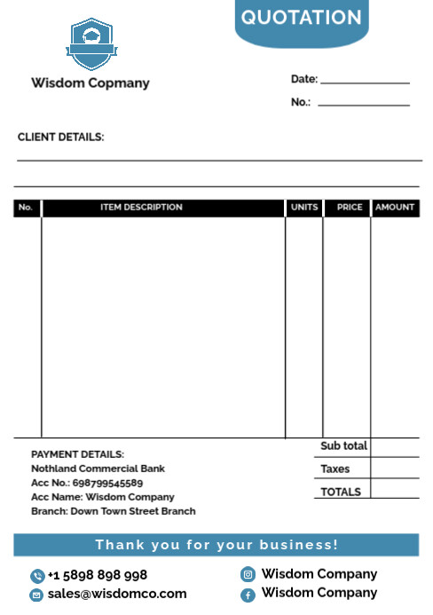 A5 Quotation Book business template | PosterMyWall