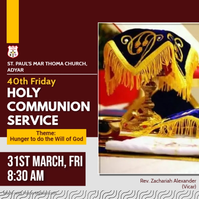 holy communion church service flyer template | PosterMyWall