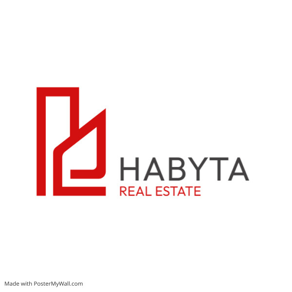 red and grey minimal real estate logo icon te