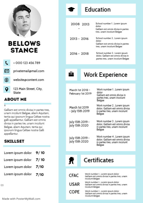 modern curriculum vitae cv design template