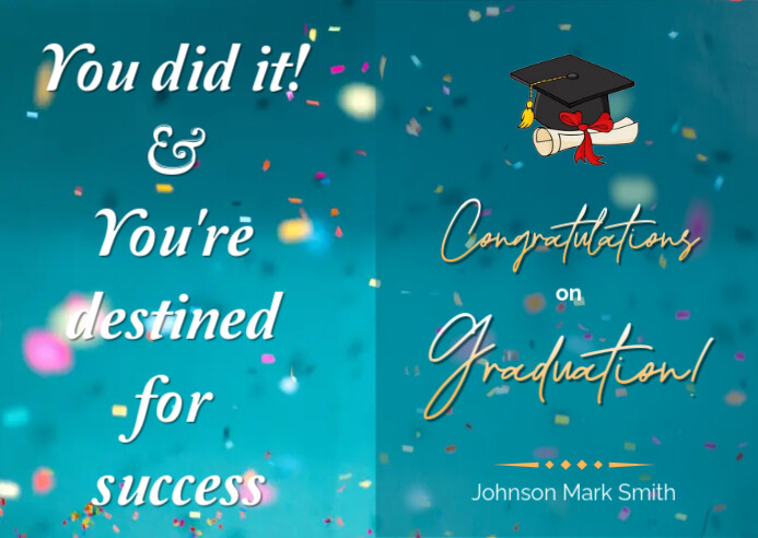 A6 printable graduation congratulations card Template | PosterMyWall