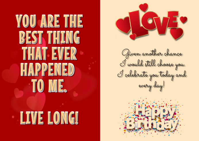 A6 size editable love card note template