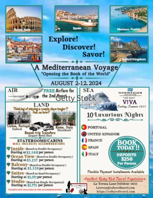 Ruby Red Travel-A Mediterran6ean Voyage August 2024 (LaTressa Only 8.25 ...