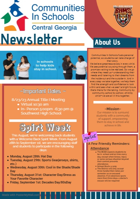 Orange Custom Branded Newsletter Page | PosterMyWall