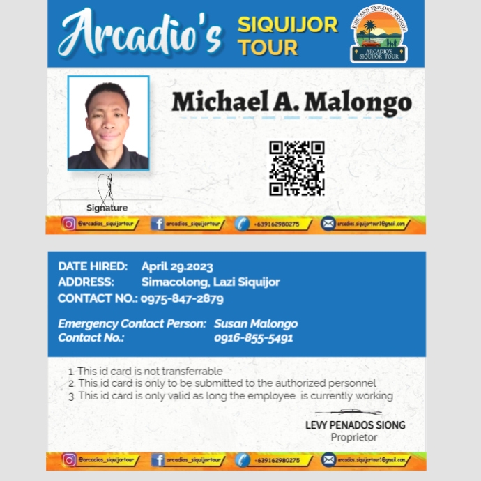 Professional ID Card Square (1:1) template