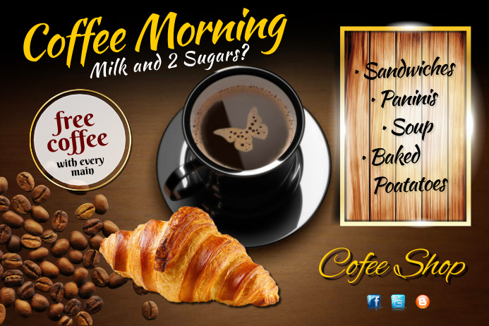 Coffee Morning Poster โปสเตอร์ template