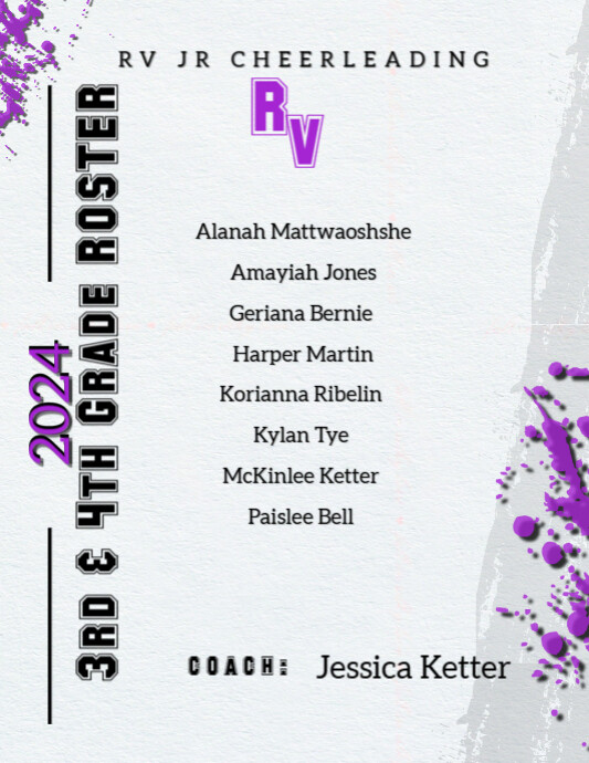 Cache Print Roster Basketball Copy of Basketball Roster (1) | PosterMyWall
