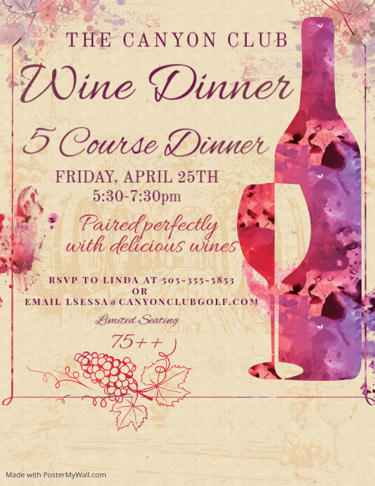 Wine Dinner PosterMyWall