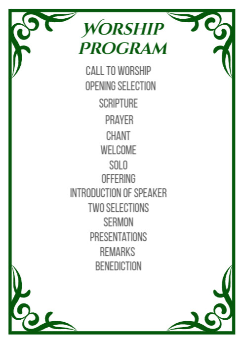 printable church program templates free downl | PosterMyWall